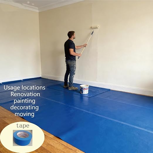 Floor Protection Film, 35.4" x 110' Non-Adhesive Heavy Duty Floor Protector Mat - Image 2