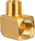 90 Degree Elbow, 3/8" NPT Male × 3/8" NPT Female Brass Pipe Fitting, Barstock by KAINGA