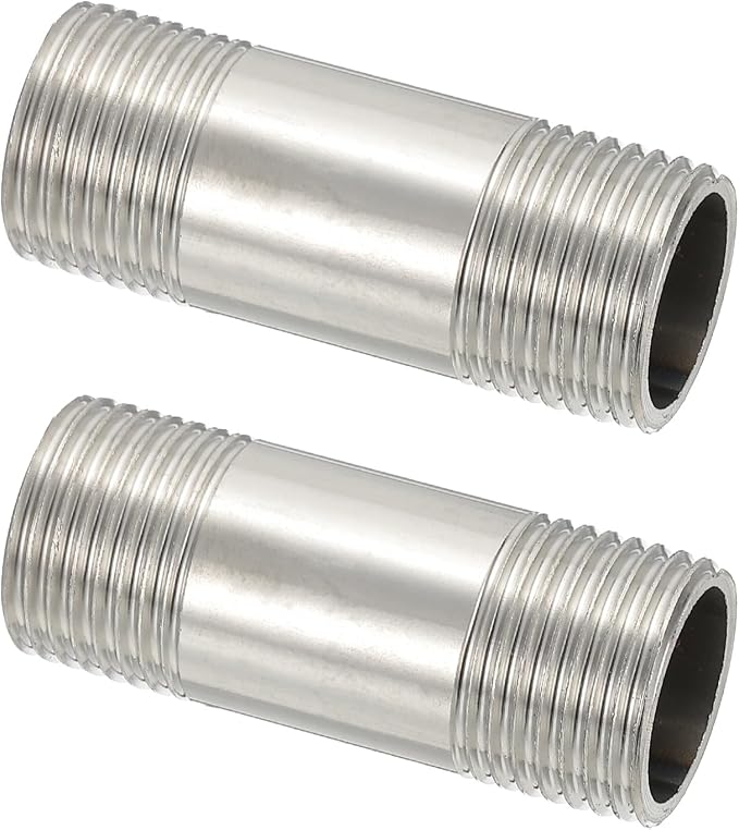PATIKIL 304 Stainless Steel Pipe Fitting, 2 Pack 1/2" BSP Male x 1/2" BSP Male by PATIKIL