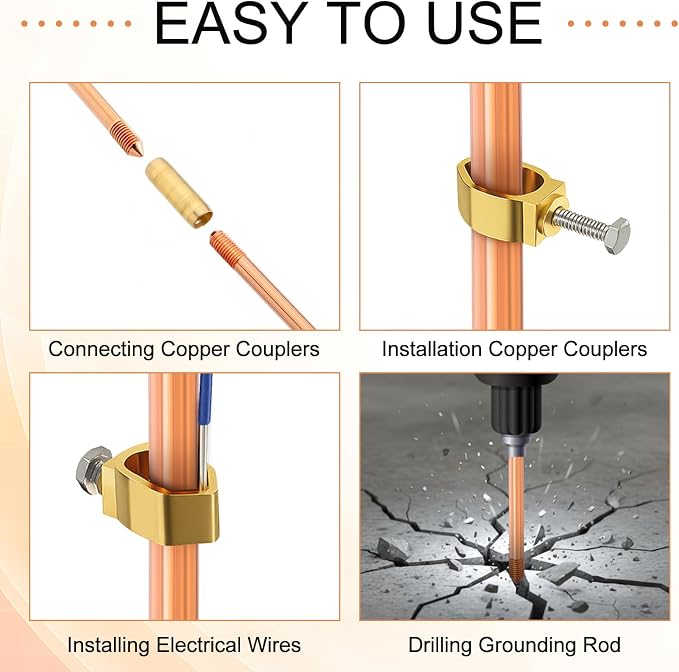 Zonon 2 Pcs 8 ft Ground Rod Kit - Image 4
