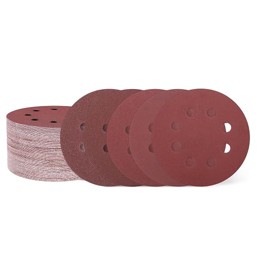 HARFINGTON 170Pcs 5Inch Sanding Disc 8 Hole Hook and Loop Sandpaper Red | by HARFINGTON