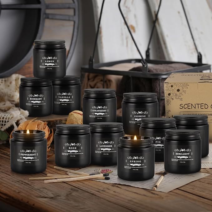 YOROXRG Scented Candles Gifts Set 12 Pack Soy Wax Travel Tin Jar Candles - Image 9