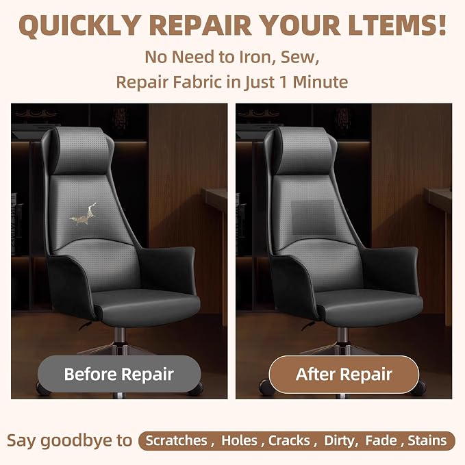 Shagoom Leather Repair Kits, Large Vinyl Repair Patch - Image 6