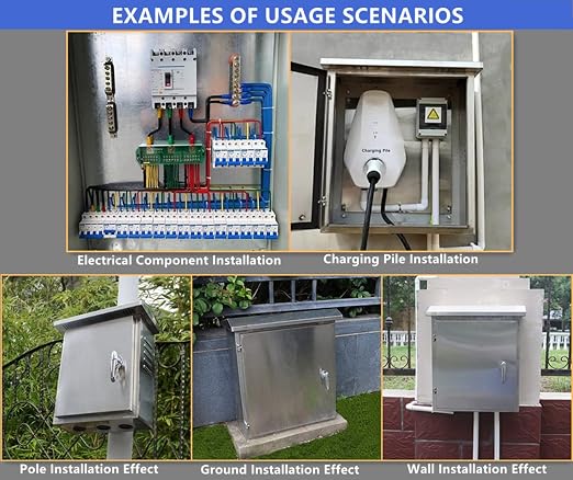 304 Stainless Steel Electrical Box 20'' x 16'' x 8'' Outdoor Electrical - Image 4