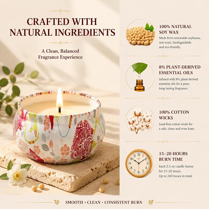 12 Pack Scented Candles Gifts for Women: Soy Wax Candles for Home Scented | - Image 3