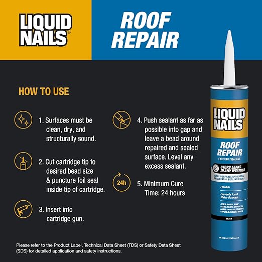 Liquid Nails Roof Repair 10.3 oz. Black Exterior Waterproofing Roof Adhesive - Image 3