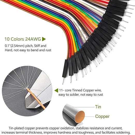 240pcs Dupont Wire Kit, 10cm and 20cm Jumper Cables, 40-Pin M-F/M-M/F-F - Image 7