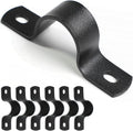 Black U-Clamps 1/2 INCH Metal Pipe Clamps 2-Hole U-Brackets Suitable by AGUTEA