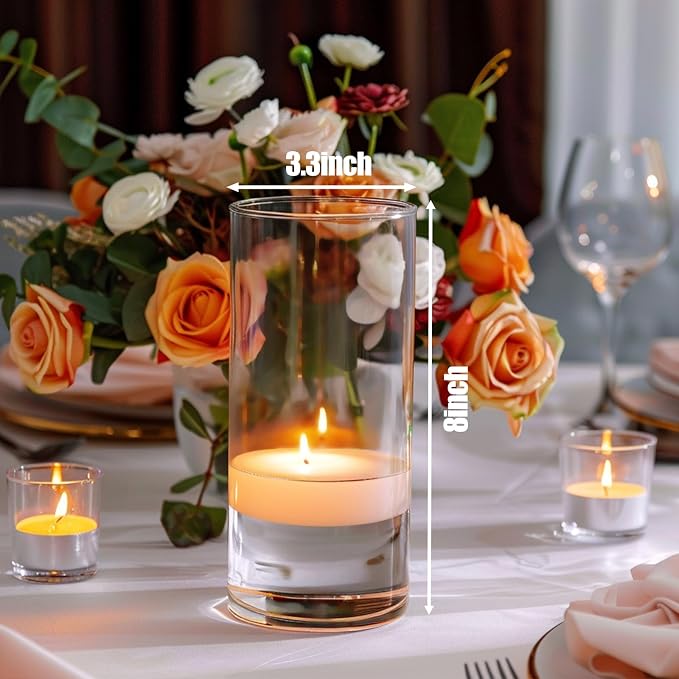 UPBUD 8 Inch Glass Cylinder Vases - Image 4