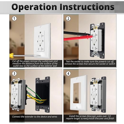 HXH Single Gang Receptacle Outlet Box Extender, 3/4 Inch, 3 Pack | - Image 3