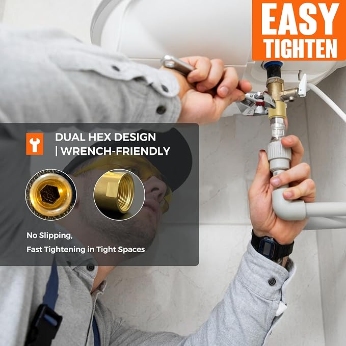 1/2 Inch NPT Brass Nipple Male to Female | Pipe Fitting Plumbing Extension - Image 5