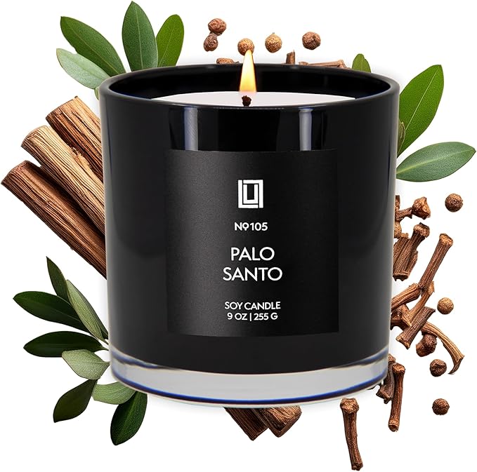 Lulu Candles Palo Santo Scented Soy Jar Candle, 9 Oz. | Luxury, Hand Poured in by LULUCANDLES