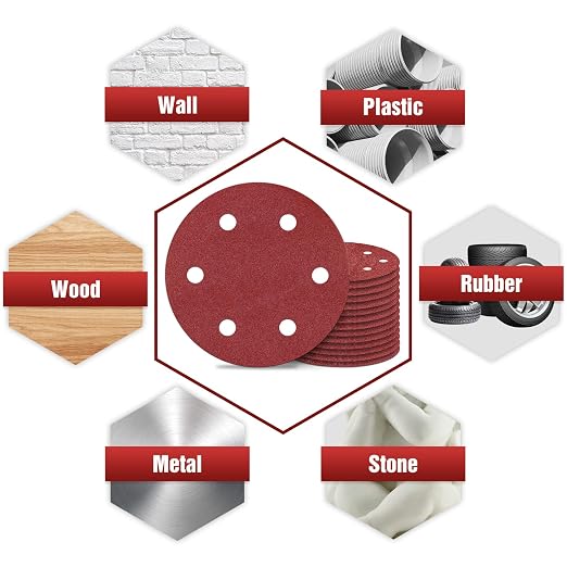 Awutzut 9 Inch 6 Hole Sanding Discs 400 Grit Hook and Loop - Image 7