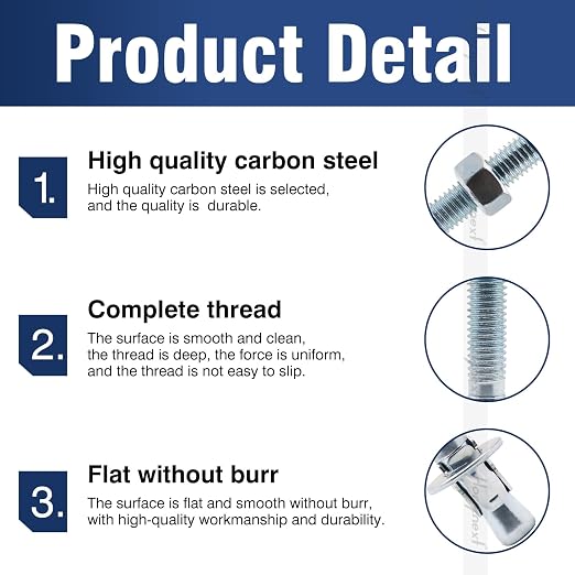 1/2 Concrete Anchors, 1/2 Wedge Anchors Bolts, 4-1/4" L, equipment bases - Image 3