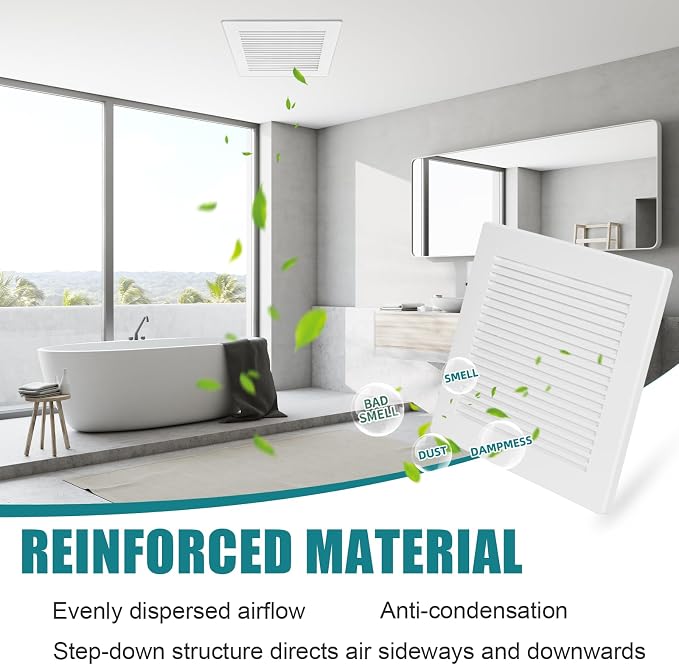 (3-Pack 12" BP90 Spring Bathroom Exhaust Fan Cover 12-1/4" x12" Vent Cover - Image 4