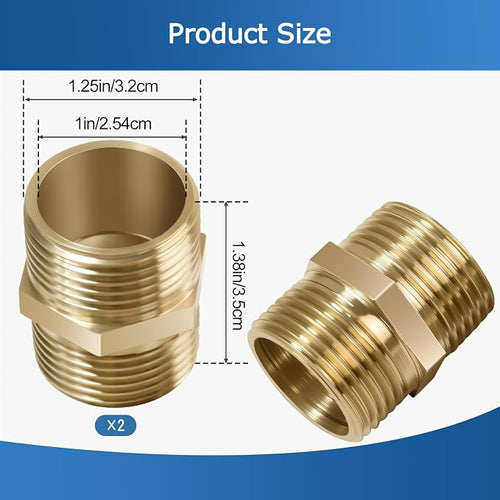 1 Inch Npt Brass Nipple Male To Male Pipe Fitting Adapter | Straight Connector - Image 2