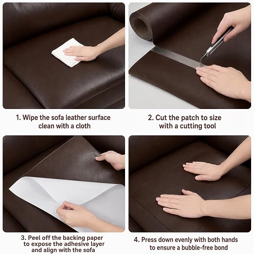Leather Repair Patch, 24 x 54 Inch, Self Adhesive Leather Repair Tape, Leather - Image 4