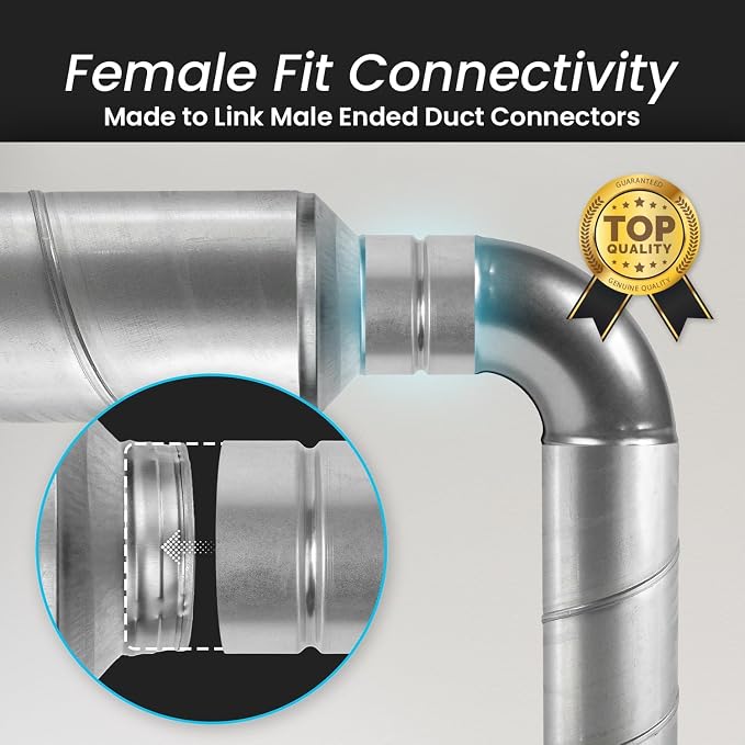 Repa Market Female Fit 10 Inch Galvanized Steel Dryer Duct Connector - Image 3