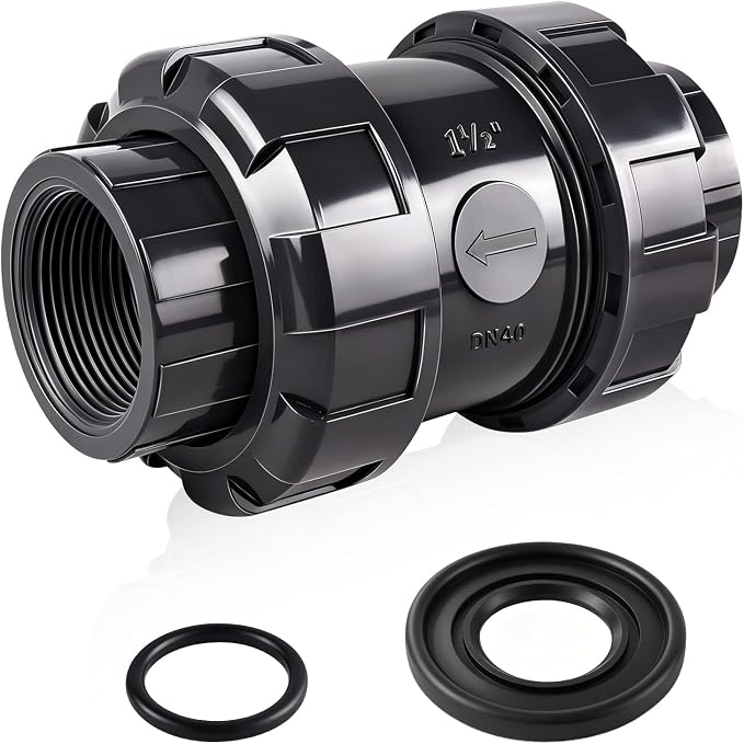 1-1/2 inch NPT PVC Check Valve, SCH80 Full Port Water Pump Ball Check Valve | by Boltigen