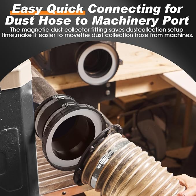 Magnetic Dust Collector System for 4" Shop Vacuum Hose, One-to-Multi Machines | - Image 3