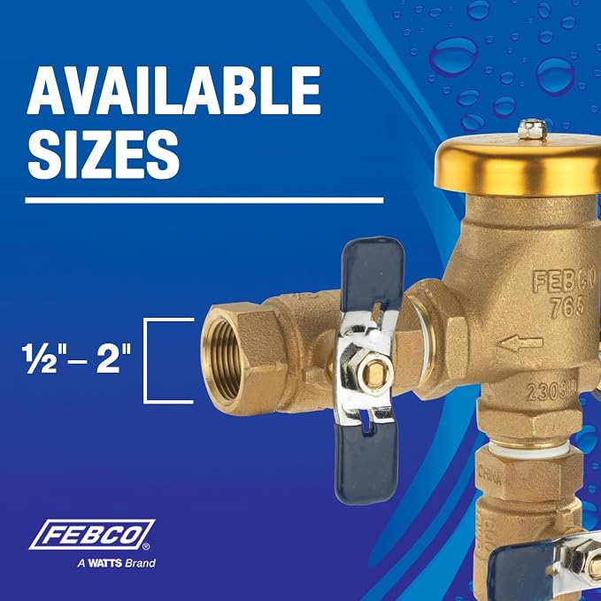 Febco 765 Series 2" Bronze Pressure Vacuum Breaker Backflow Preventer, Quarter - Image 5