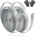 2Pack Galvanized Pipe Hanger Strap Metal Pipe Strap 3/4-Inch x 100-Feet 24-Gauge by AxiSculpt