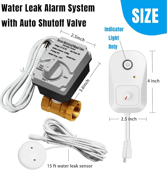 Water Leak Detector for Home, for 1-1/4-Inch Diameter Pipe | Water Alarm Leak - Image 2