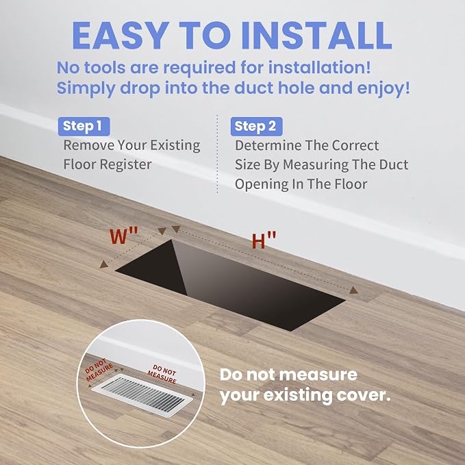 Howeall 2x12 Inches 2 Pack Heavy Duty Walkable Floor Register - Image 6
