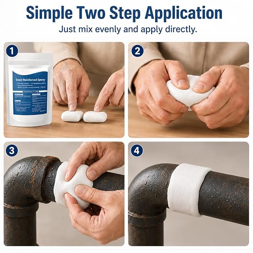 Epoxy Putty Fast Repair Clay, 2-Part Repair Filler Putty, Steel Reinforced - Image 6