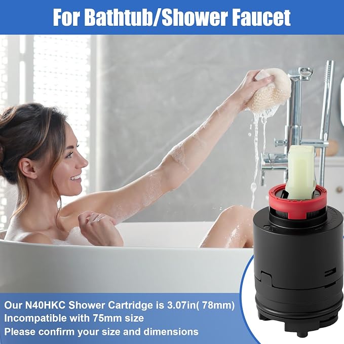 N40HKC Shower Cartridge Replacement, 40 mm Tub/Shower Faucet Cartridge - Image 7