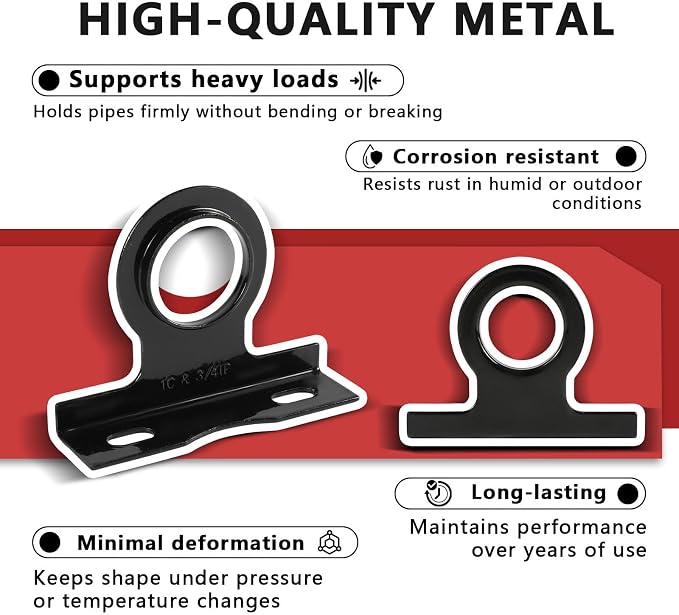 100 Piece EFIELD 1" Copper or 3/4" IP Metal Made Pipe Stay Hanger | - Image 3