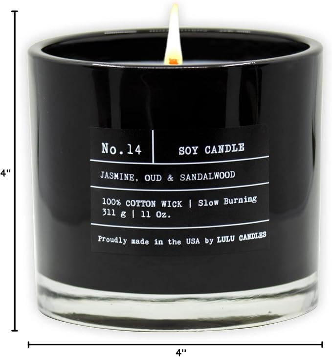 Lulu Candles Jasmine, Oud & Sandalwood Soy Blend Jar Candle, 11 Oz. | Luxury - Image 4