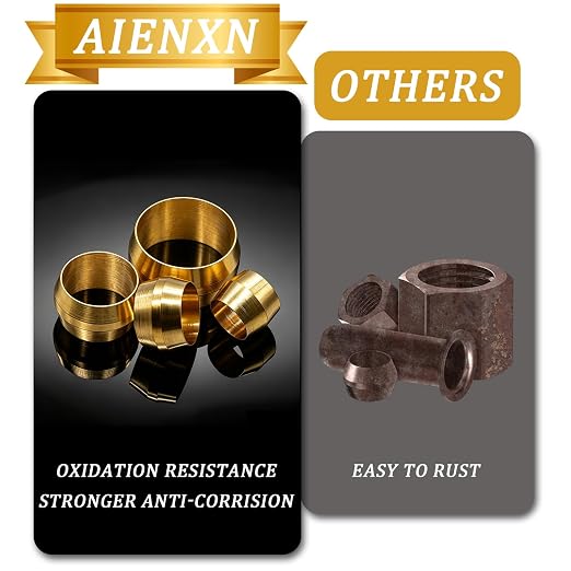 228PCS Brass Compression Fittings Assortment kit, 6 Sizes Sleeves Ferrules - Image 3