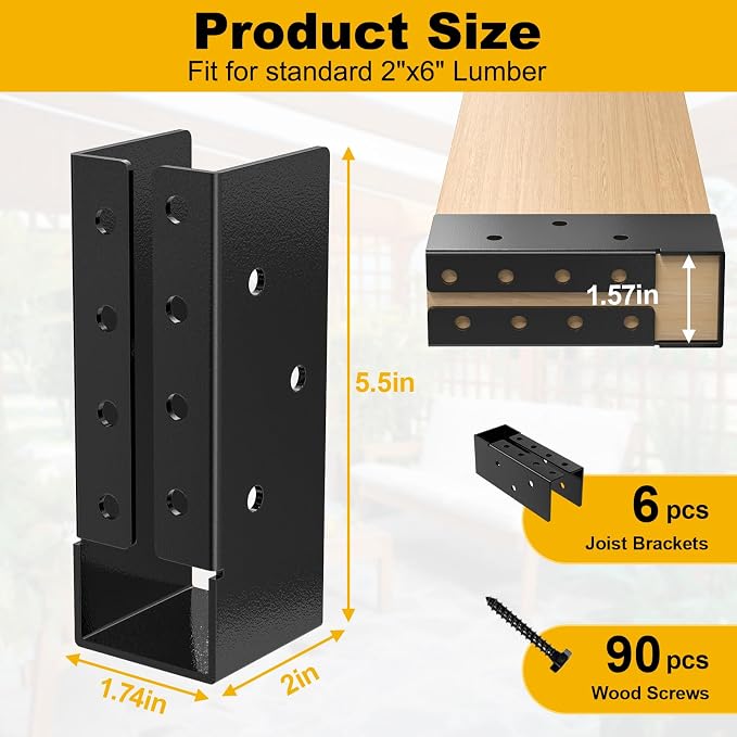 FMhotu Concealed Joist Hanger, Q235B Steel Powder Coated Concealed Mount Light - Image 3
