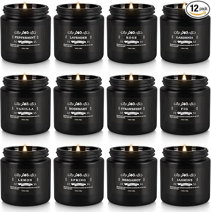 YOROXRG Scented Candles Gifts Set 12 Pack Soy Wax Travel Tin Jar Candles by YOROXRG