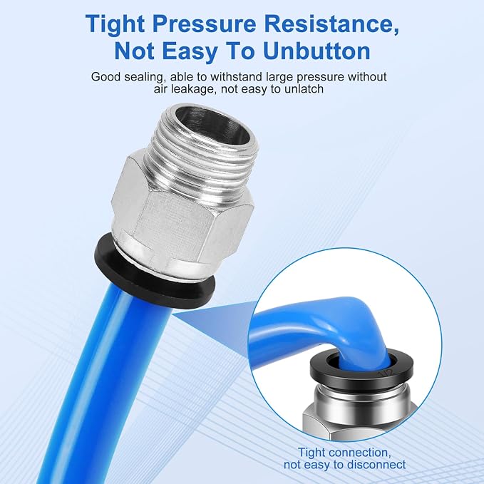 CNAODUN 12 Pcs Push to Connect Fittings 1/2 Inch Tube OD x 3/8 Inch NPT Thread - Image 4