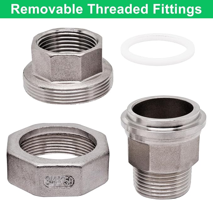 2Pcs Cast Pipe Fittings Union, 3/4" NPT Male x 3/4" NPT Female Thread 304 - Image 4