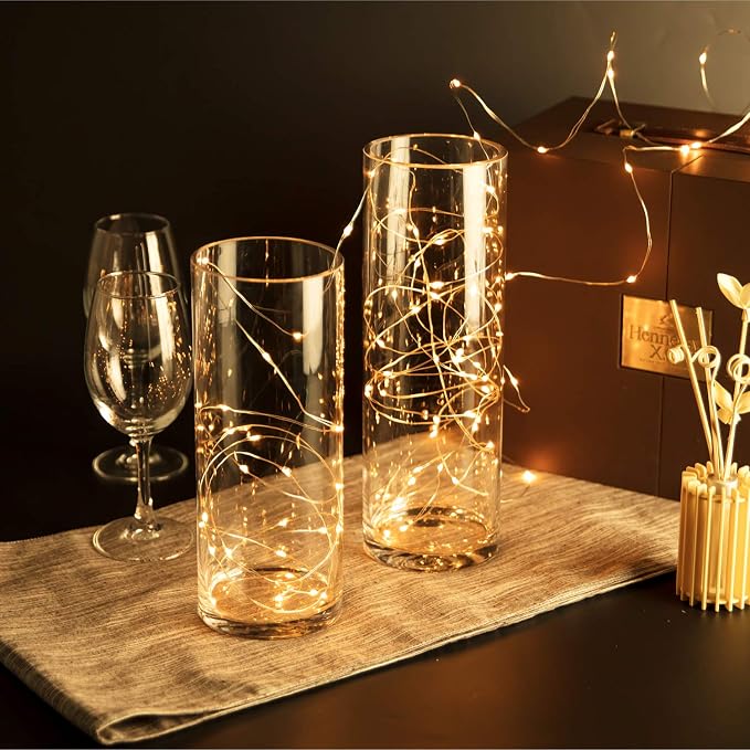 WGVI Quality Thick Weighted Clear Cylinder Glass Vases, Flower Bud Vase Skinny - Image 7