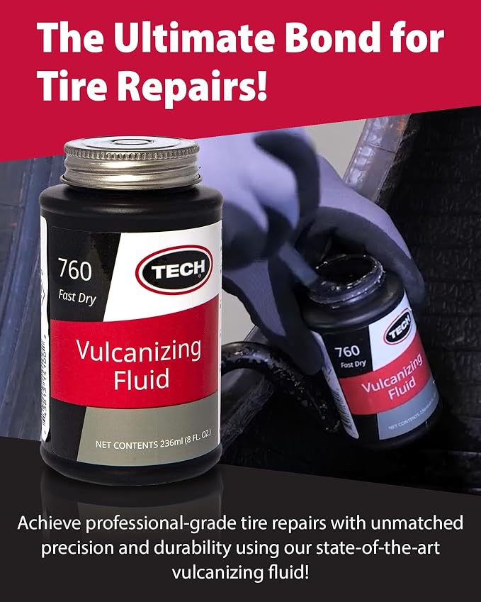 TECH Chemical Vulcanizing Fluid 8 oz Tire Rubber Cement - Image 5