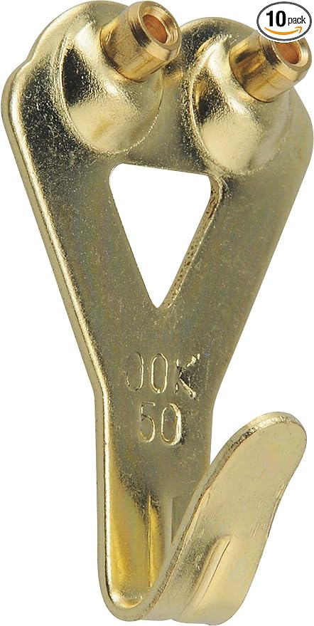 OOK 50674 Professional Picture Hangers, Reusable Art Hooks, 50lbs Gold | Padded by OOK