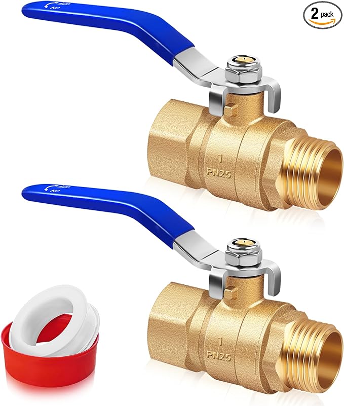 1inch Full Flow Forged Brass Ball Valve, 150 PSI WSP / 600 PSI WOG Pipe by FANOVO