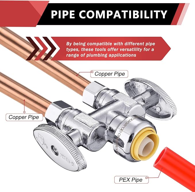 50PC EFIELD Push Fit 1/2" x Dual 3/8" OD Compression Straight Stop Valve | 1/4 - Image 4