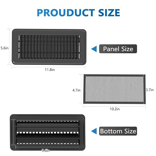 Hon&Guan Floor Register 4x10 Inch, Heavy Duty Walkable Floor Vent Easy Adjust - Image 5