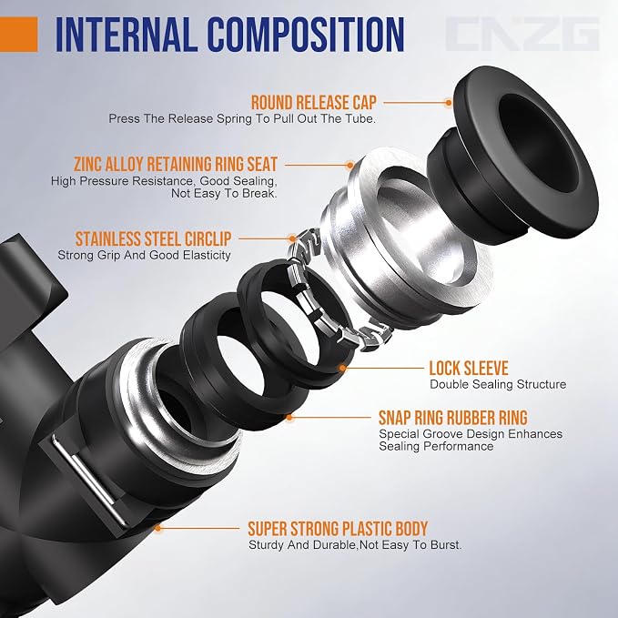 3/8 Push To Connect Valve, Shut Off Air Flow Control Fittings | Pneumatic - Image 4