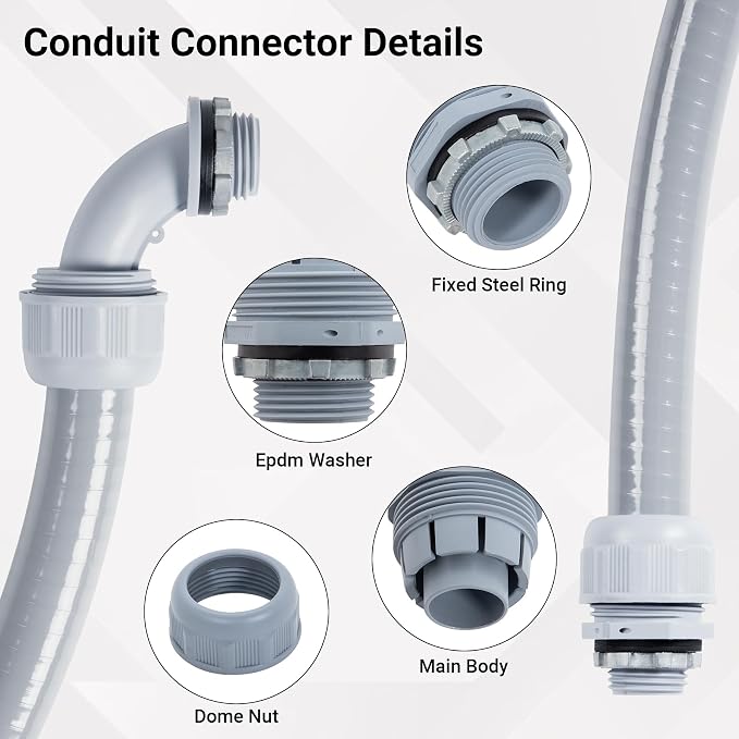 Neoaider 1/2 Inch 50FT Liquid Tight Conduit Kit | Flexible Non Metallic - Image 7