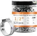 120pcs 1/2 inch PEX Cinch Clamps Rings, 304 Stainless Steel Pex Crimp Rings by WYSIYWYKA