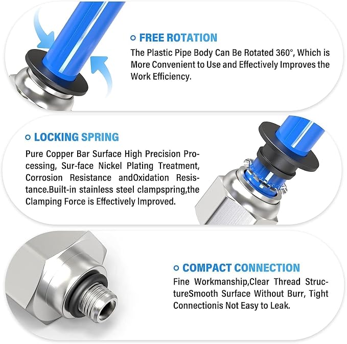 TAILONZ 1/8" Tube OD x 10-32 UNF Male Straight Push to Connect Fitting 2pcs | - Image 4