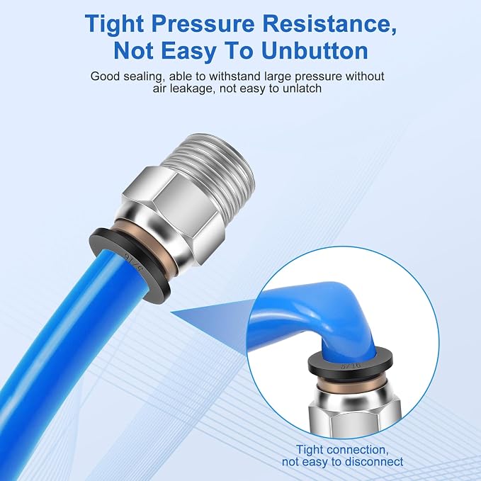 CNAODUN 12 Pcs Push to Connect Fittings 5/16 Inch Tube OD x 1/4 Inch NPT Thread - Image 4