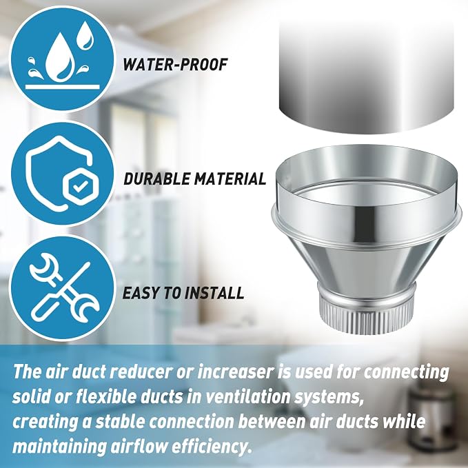 1 Pcs 7 Inch to 4 Inch Duct Reducer Increaser | Galvanized Steel Air Duct - Image 5