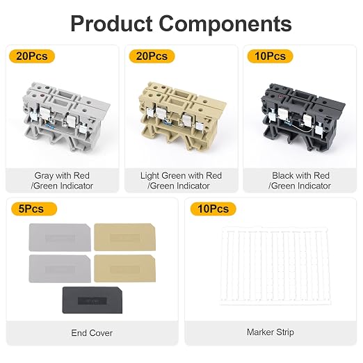50Pcs DIN Rail Terminal Block Fuse Holder, - Image 6